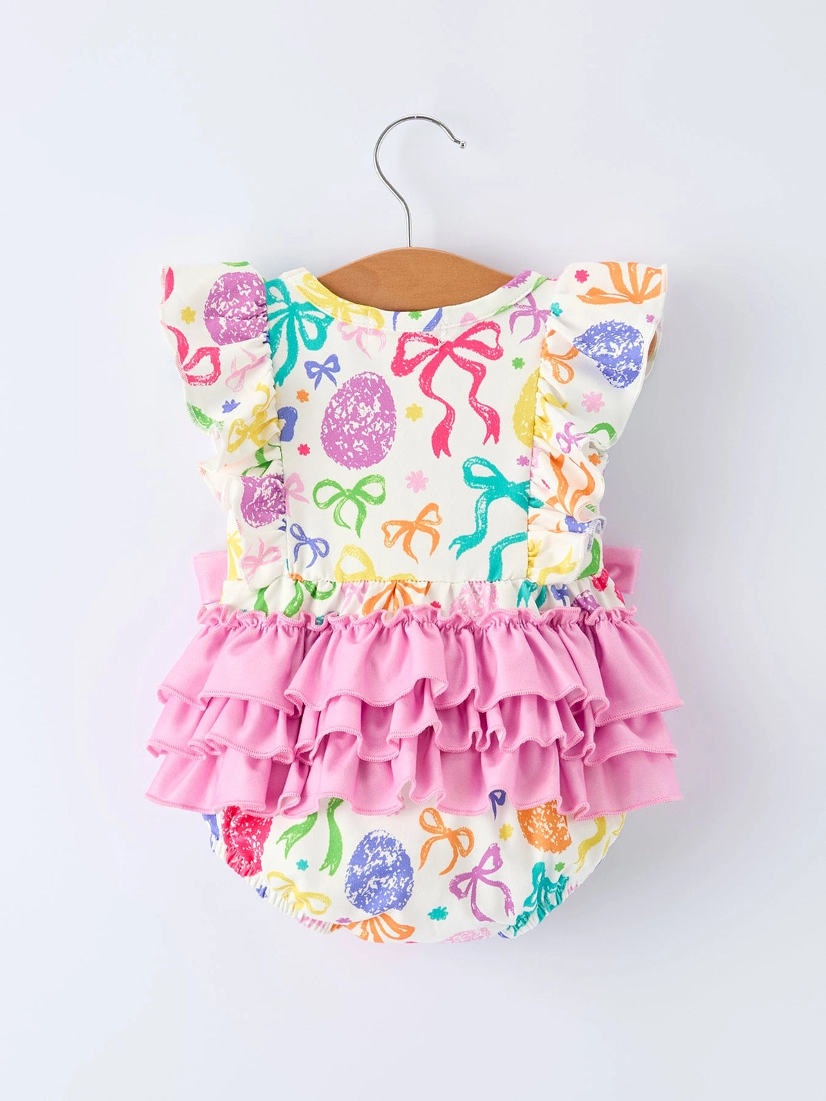 Rainbow Easter Egg Ruffle Romper