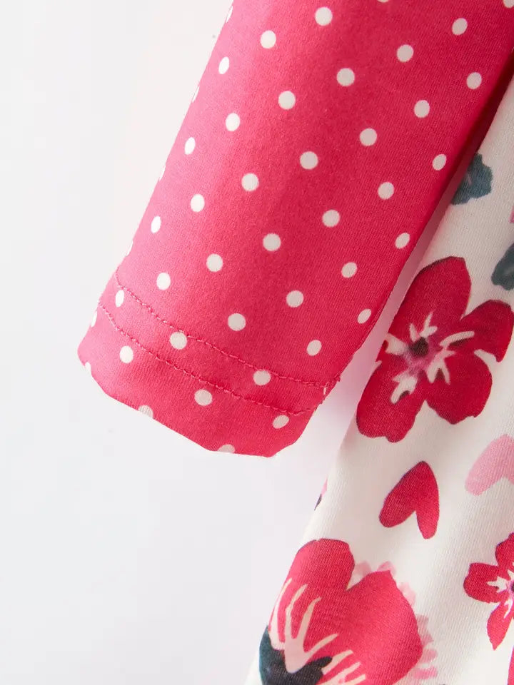 Rosy Charm Polka Dot Dress