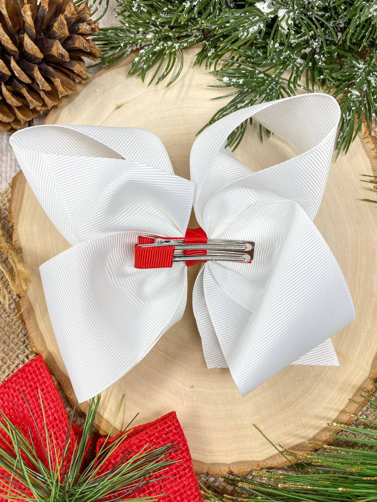 Wreath Embroidered Hair Bow