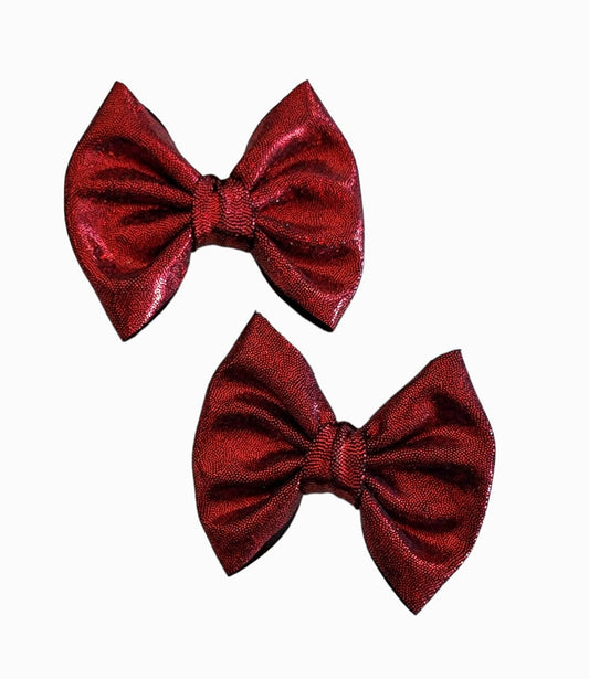 Savannah Bow PIGGIES Set-Holographic Red/Black