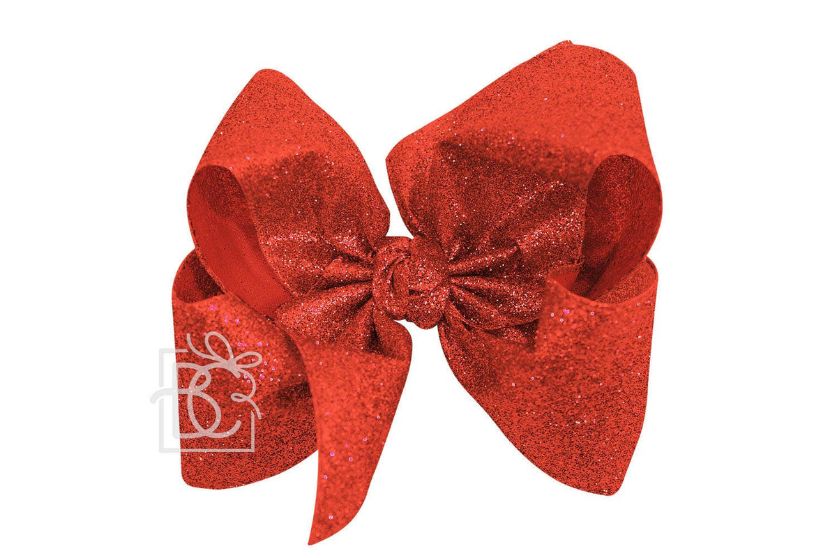 GLITTER METALLIC BOW ON CLIP