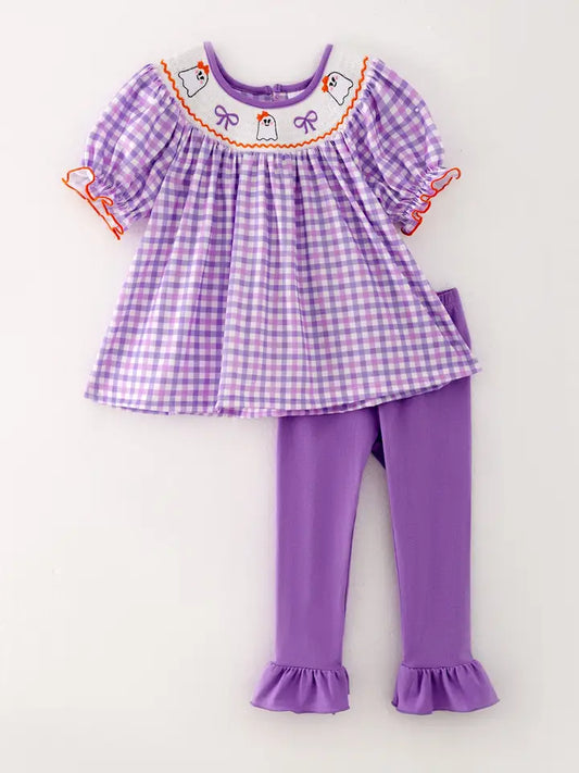Purple Gingham Ghost Set