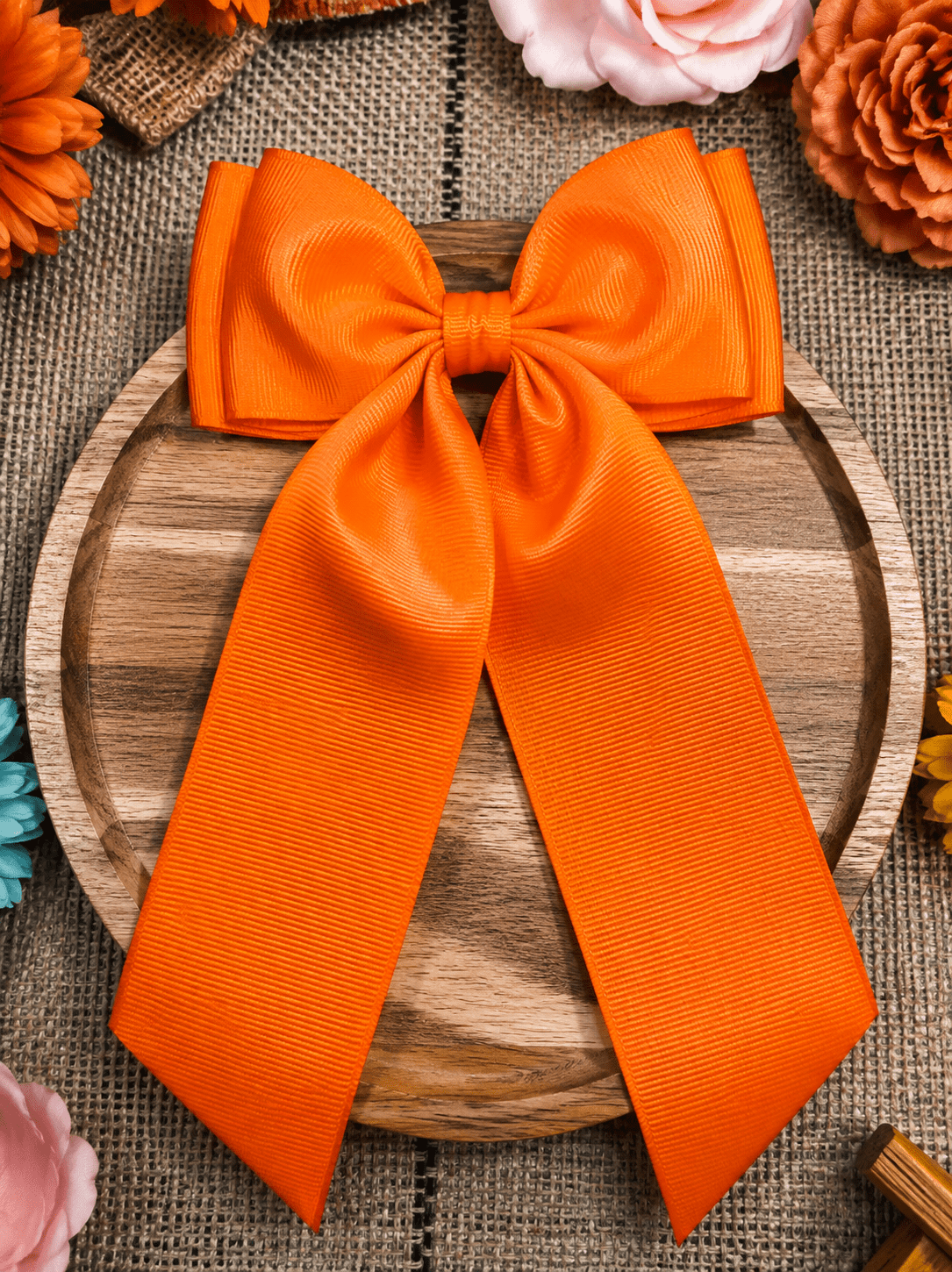 Double Looped Long Tail Boutique Hair Bow | Girls Grosgrain Hair Bow (9/8/26)