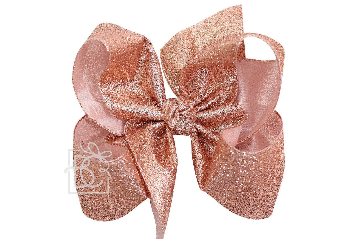 GLITTER METALLIC BOW ON CLIP