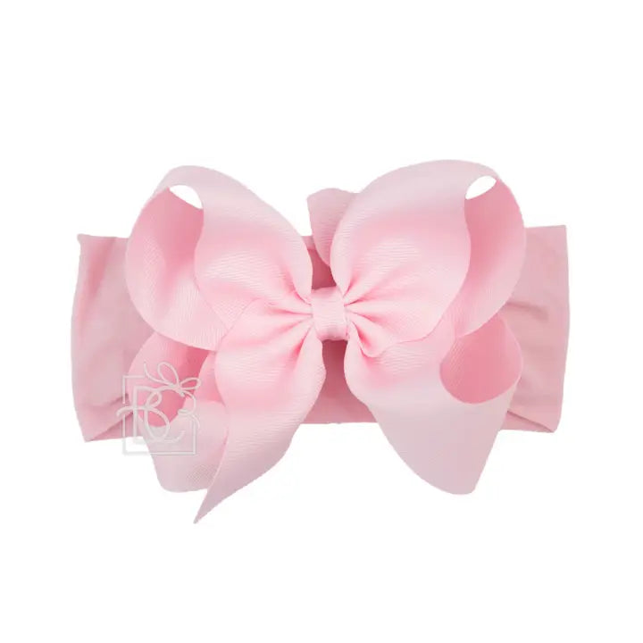 Wide Pantyhose Headband W/Classic Grosgrain Bow (Beyond Creations)
