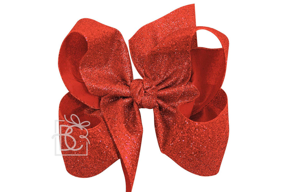 GLITTER METALLIC BOW ON CLIP