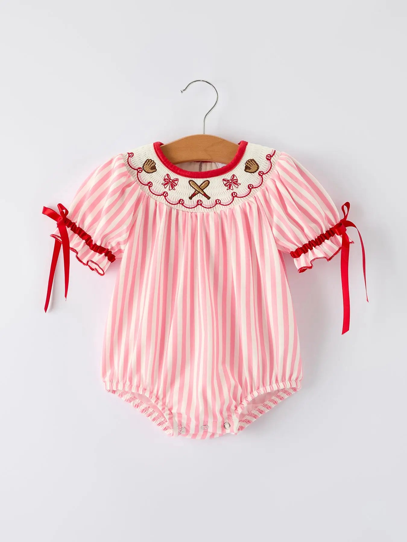 Baseballs & Bows Romper