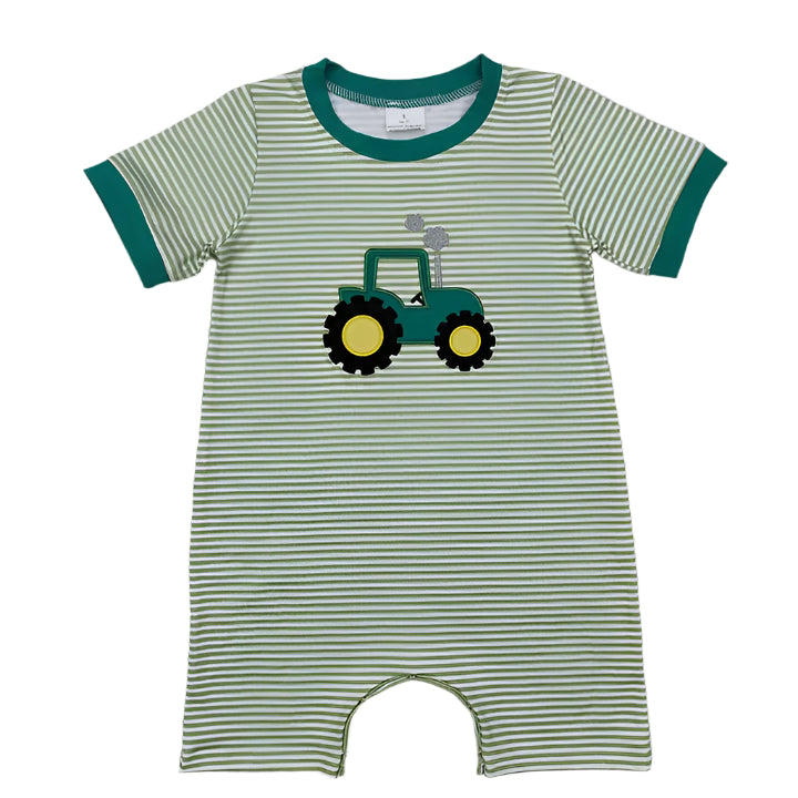 Little Farmer Green Tractor Romper