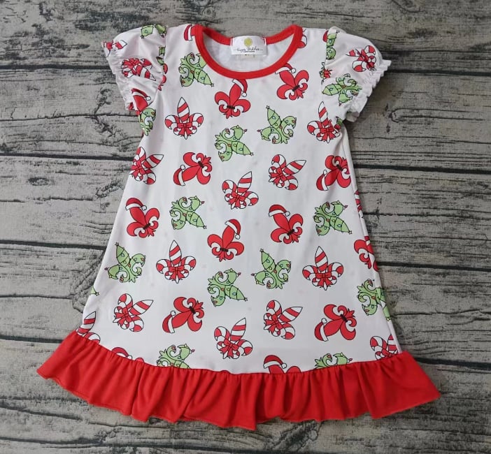 Pink Fleur De Lis Christmas Gown