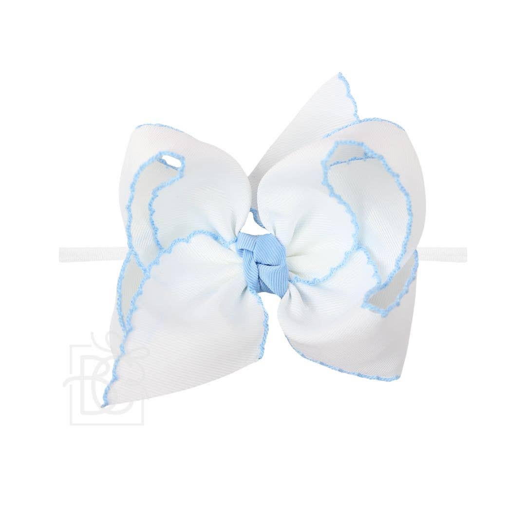 1/4"PANTYHOSE HEADBAND W/ CROCHET EDGE HAIR BOW