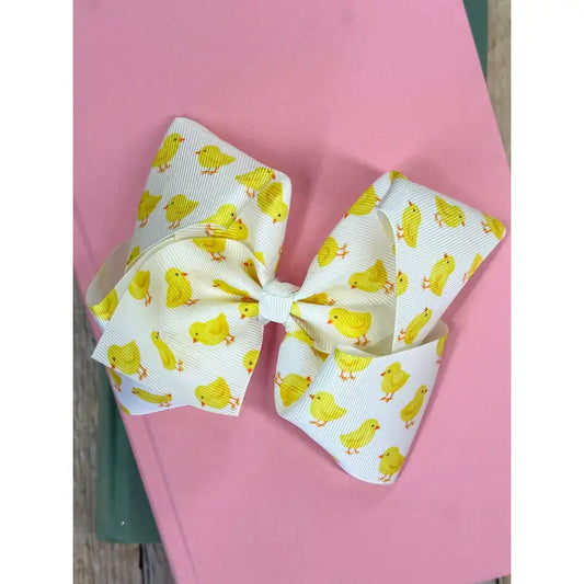 Easter Chicks Grosgrain Hair Bow