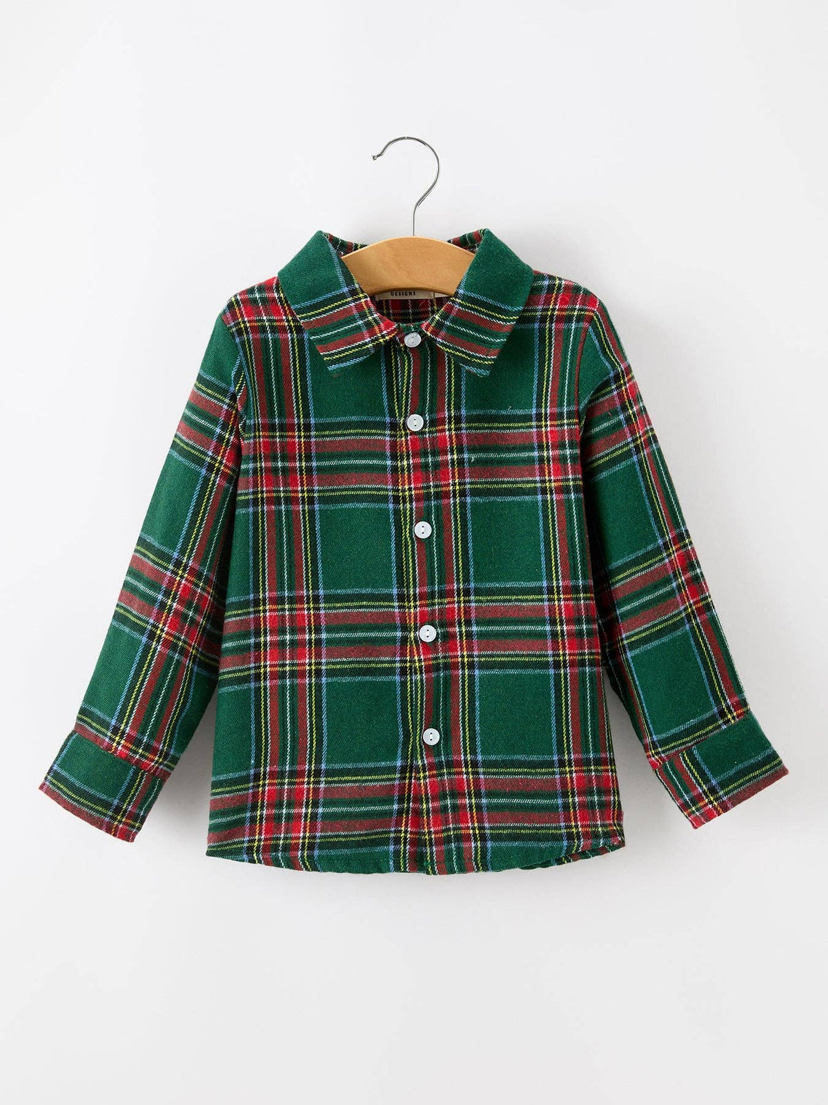 Christmas Plaid Boys Button Down Shirt Long Sleeve Top (ETA: END OF OCTOBER)