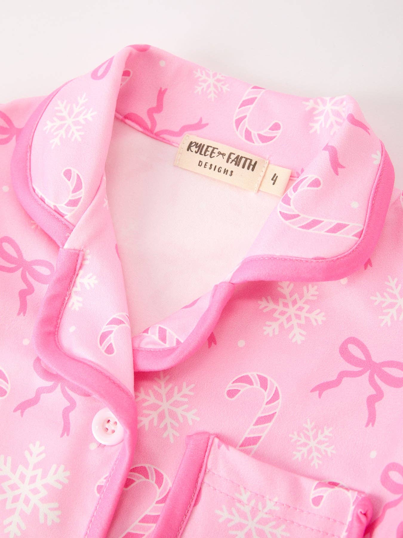 PREORDER: Mommy and Me Pink Christmas Candy Cane Print Pajama Set (ETA: Early October)