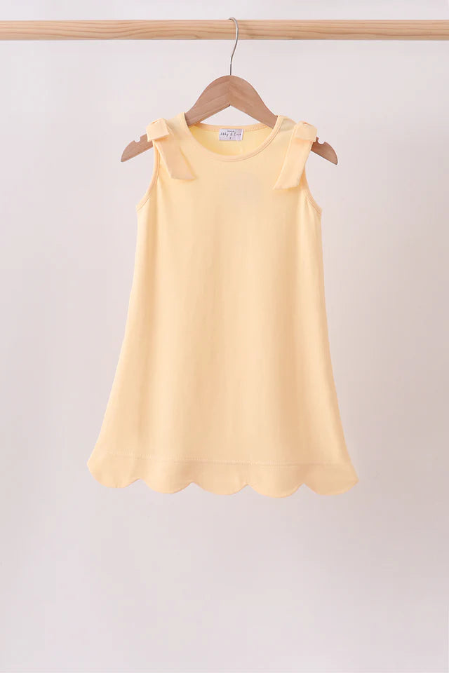 Buttercup Scalloped Bow Dress