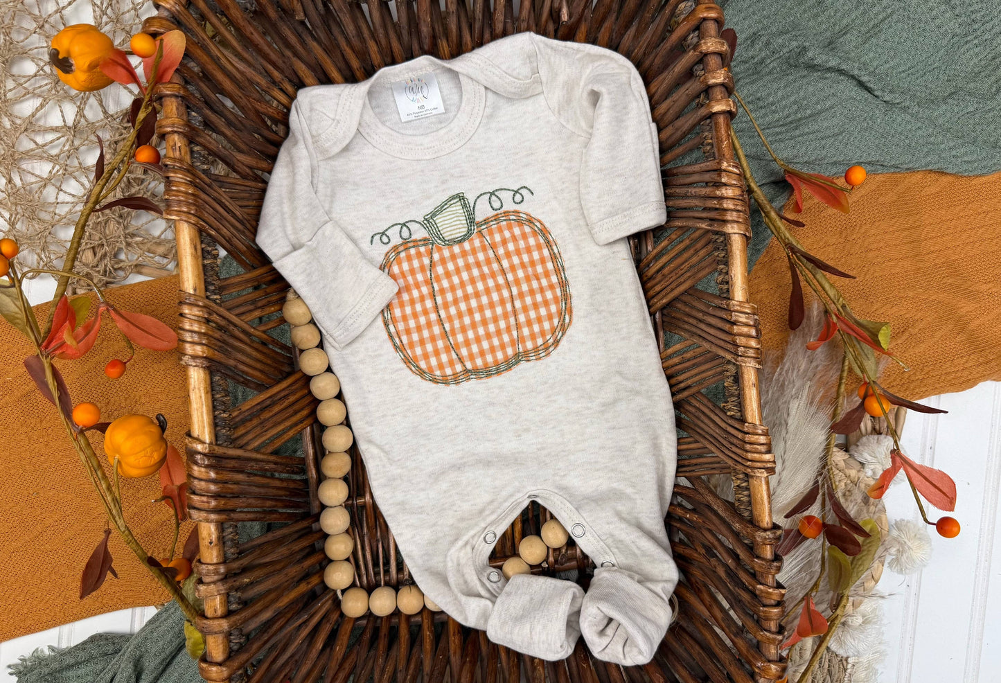 Pumpkin baby footie