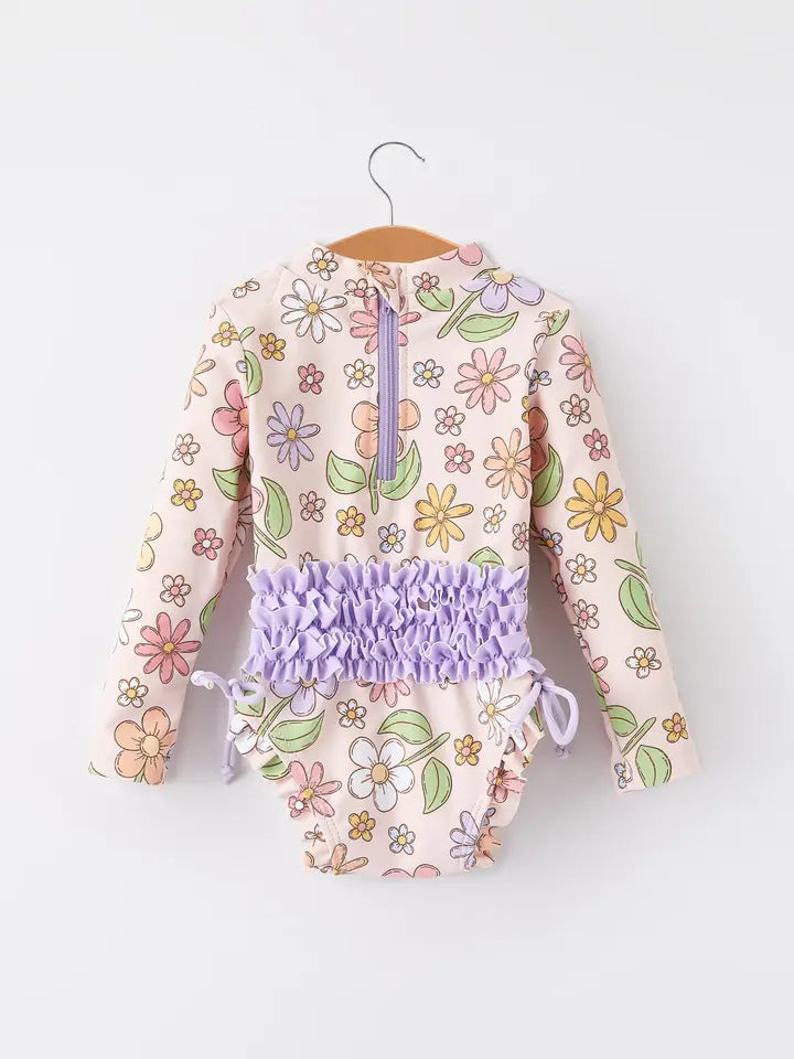 Floral Girls One-Piece Swimsuit