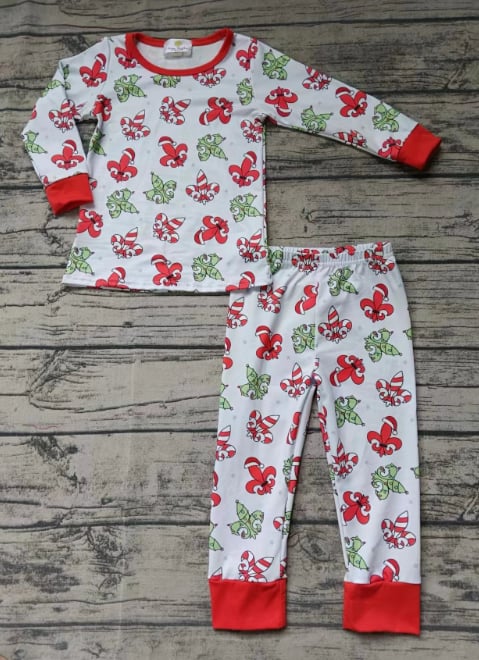 Blue Fleur De Lis Christmas  Unisex Pajamas