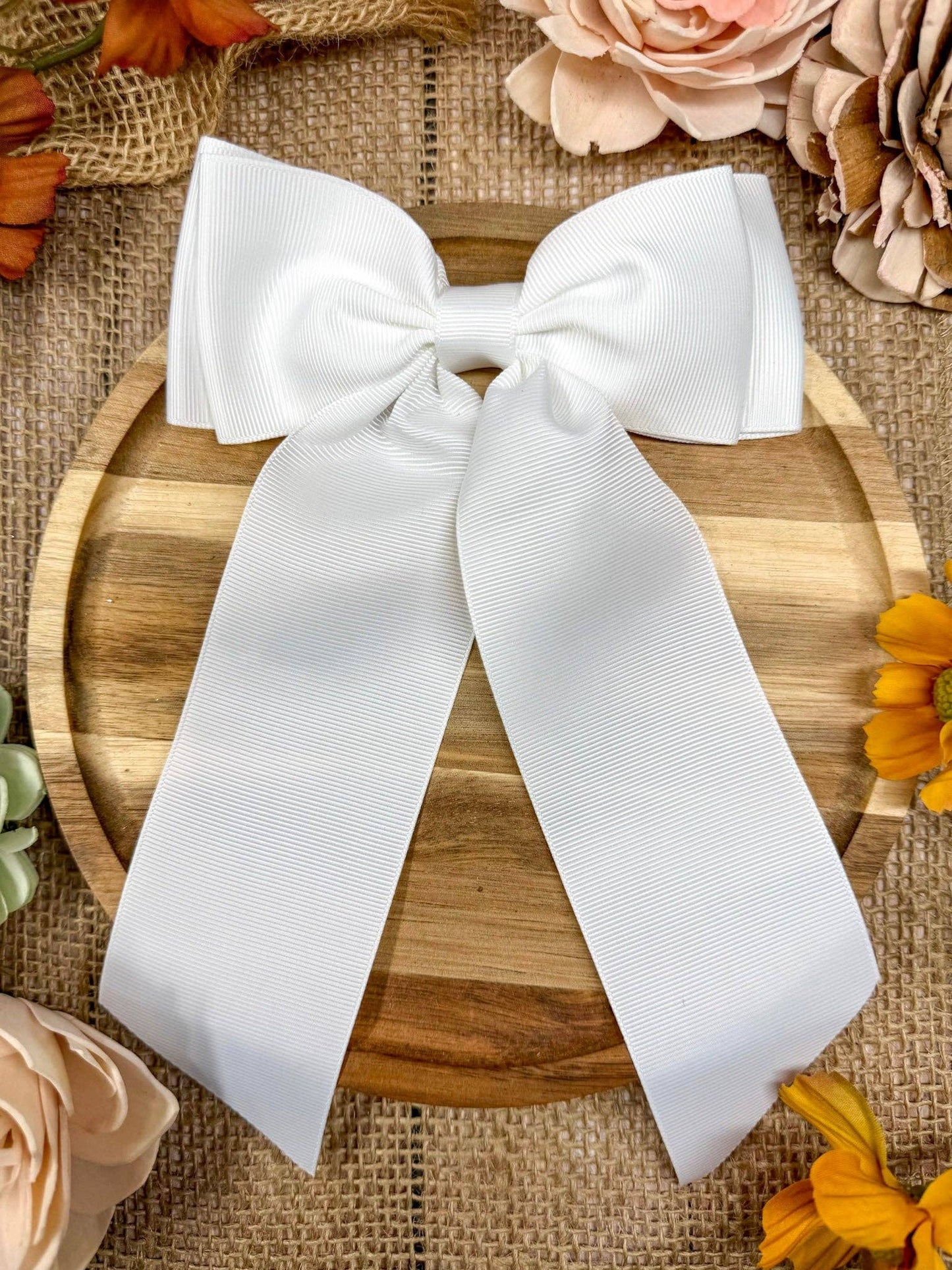 Double Looped Long Tail Boutique Hair Bow | Girls Grosgrain Hair Bow (9/8/26)
