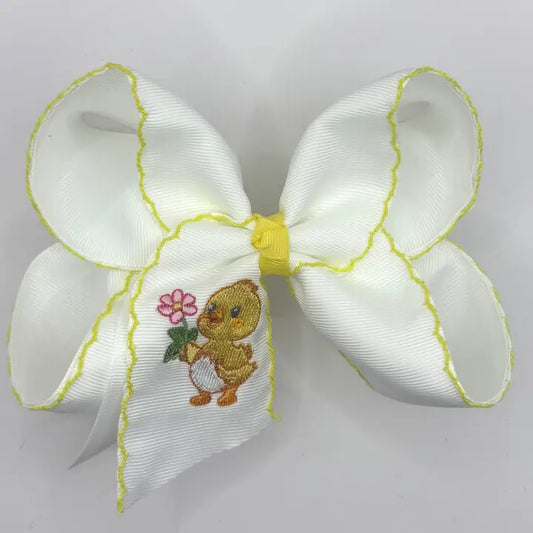 Yellow Duck Moonstitch Bow 5.5"