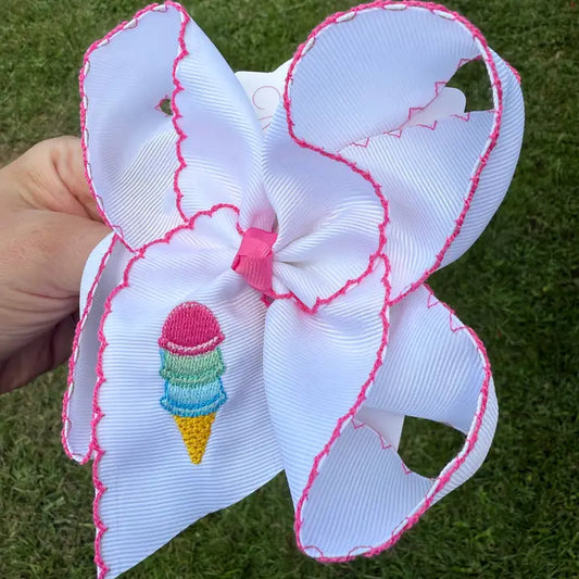 Sweet Scoop Ice-Cream Cone Bow