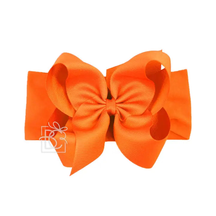 Wide Pantyhose Headband W/Classic Grosgrain Bow (Beyond Creations)