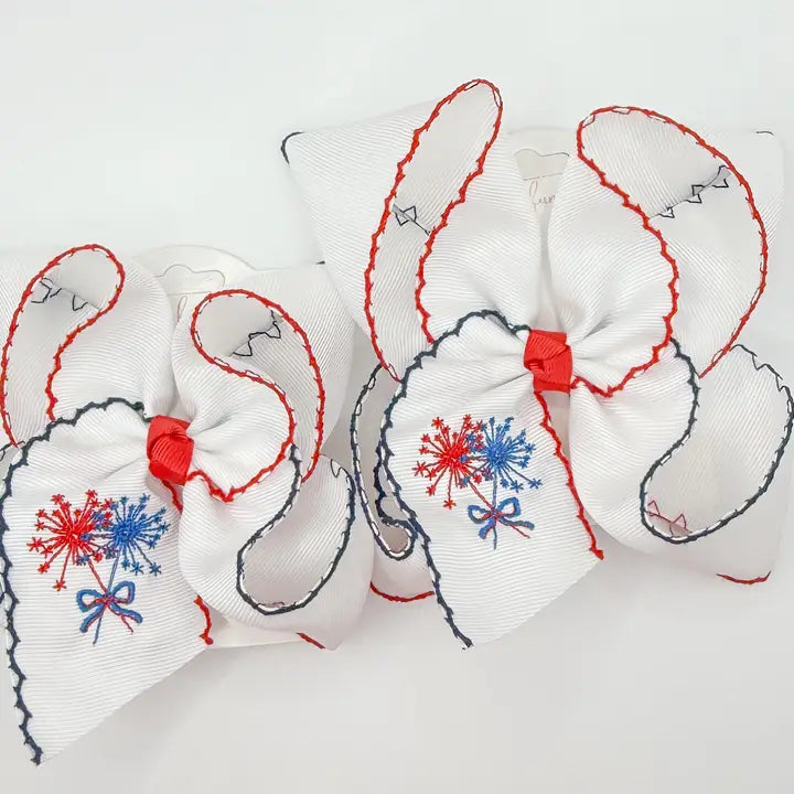 Sparkler Embroidered Moonstitch Bow