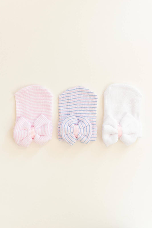 Newborn Baby Bow Hat baby girls - Baby Hats - Newborn Hats