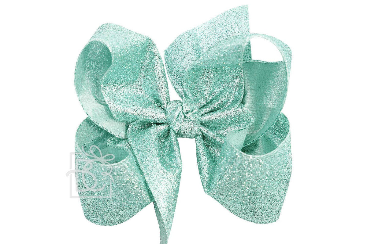 GLITTER METALLIC BOW ON CLIP