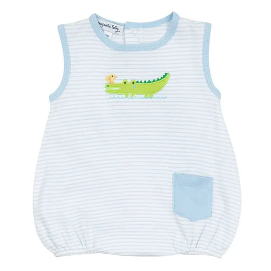 Bayou Babies Applique Bubble - Light Blue (Magnolia Baby)
