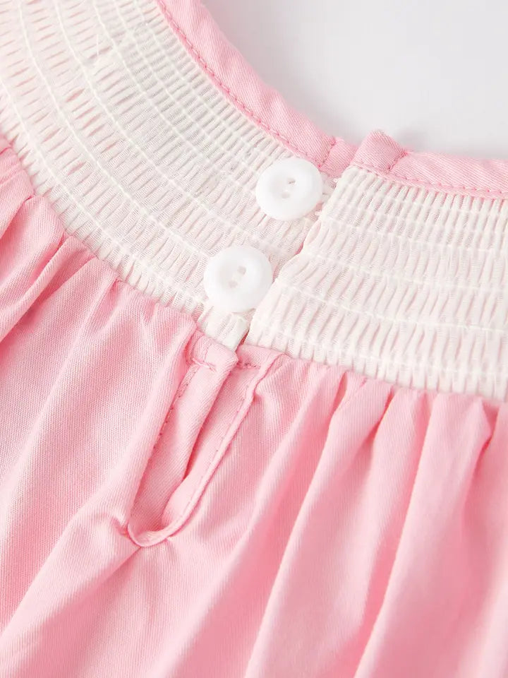 Pink Lace Cuff Easter Bunny Dress
