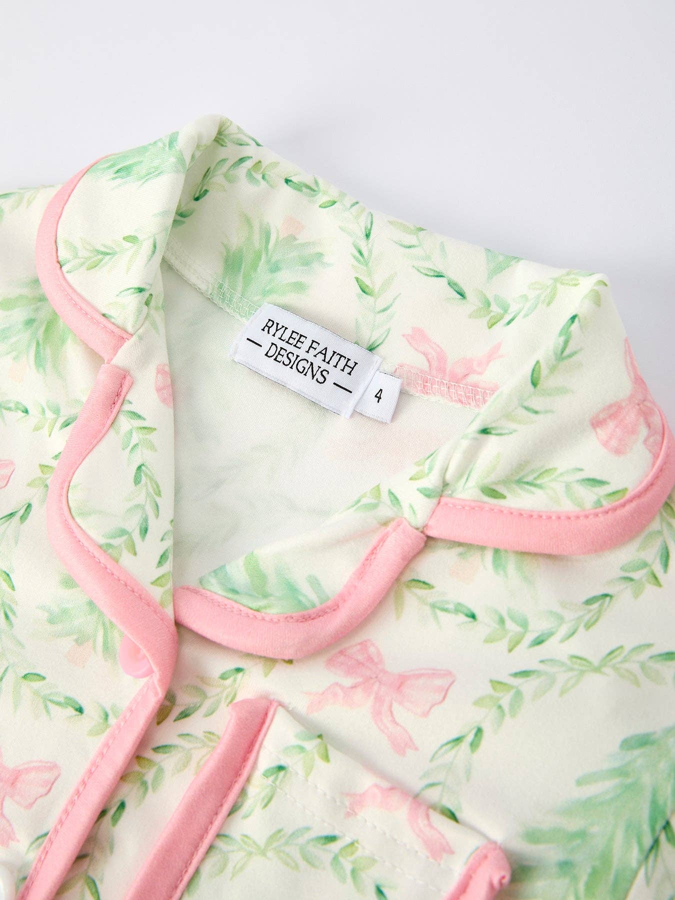PREORDER: Mommy & Me Christmas Tree & Bow Print Girls Pajama Set (ETA: End of September)
