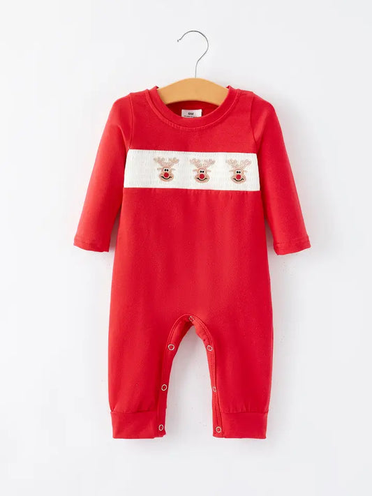 Red Nose Reindeer Boy Romper