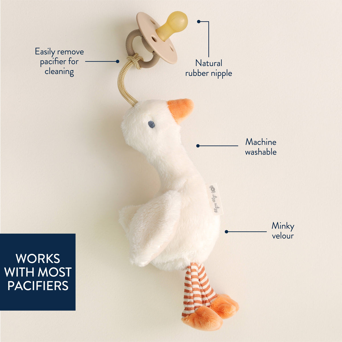 *FOUR OPTIONS* Bitzy Pal Natural Rubber Pacifier & Plush
