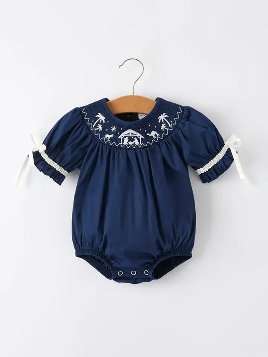Oh Holy Night Navy Nativity Bubble