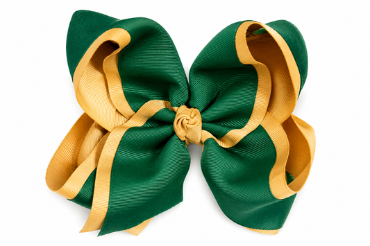 Dark Green/Gold 7" Bow