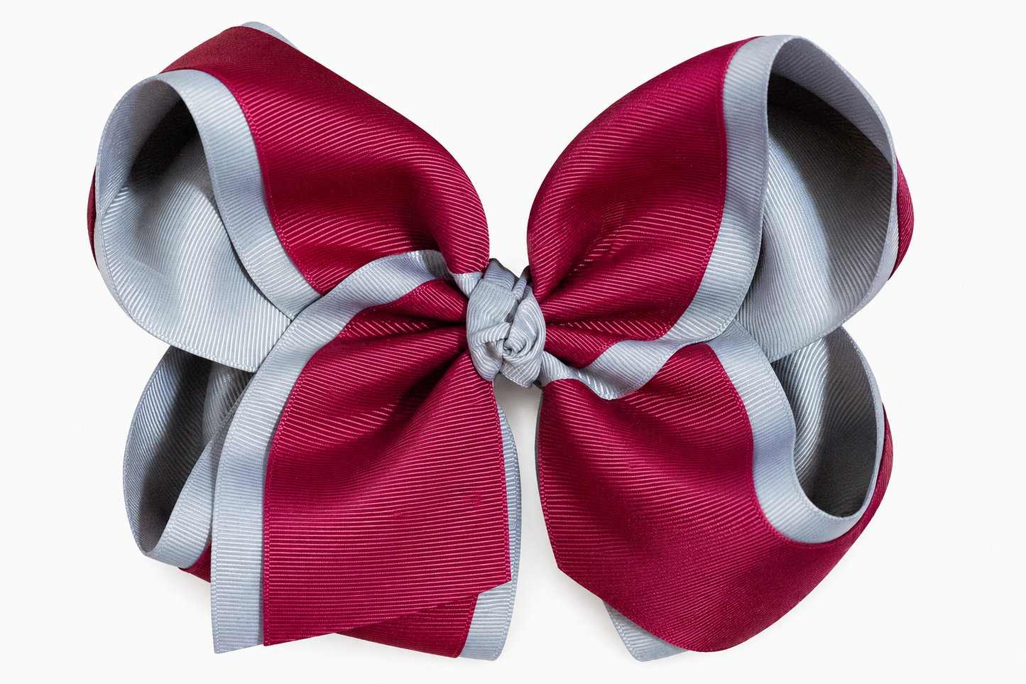 Maroon/Gray 7" Bow