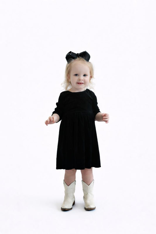 Black Velvet Twirl Dress (runs slightly small)