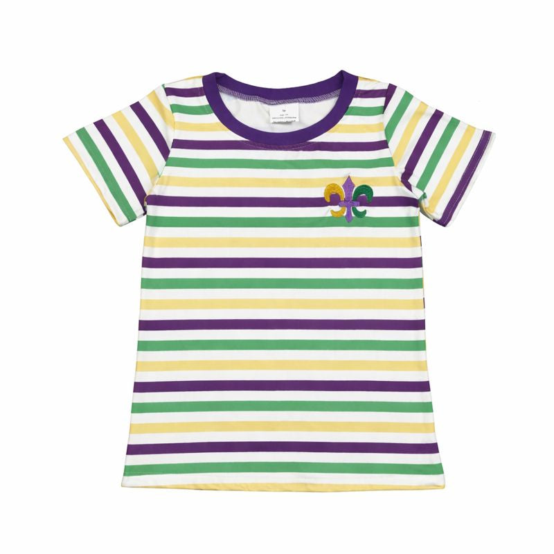 Little Krewe Embroidered Stripe Tee