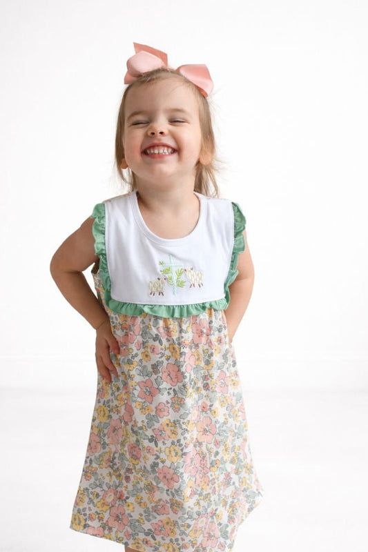 Lamb of God Embroidery Dress