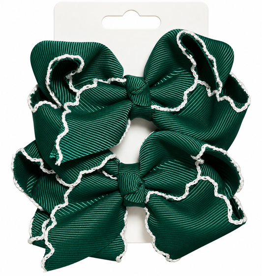 Forest Green Moonstitch Piggies Set 3"
