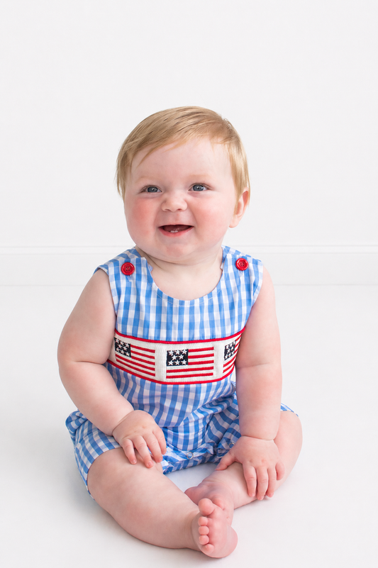 Pledge to the Flag Boy Romper