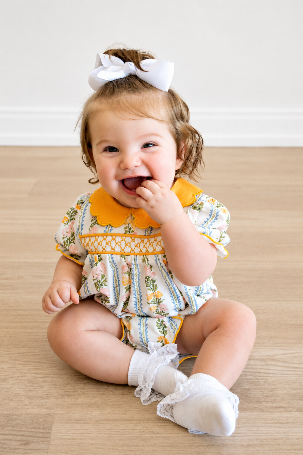 Golden Garden Smocked Bubble