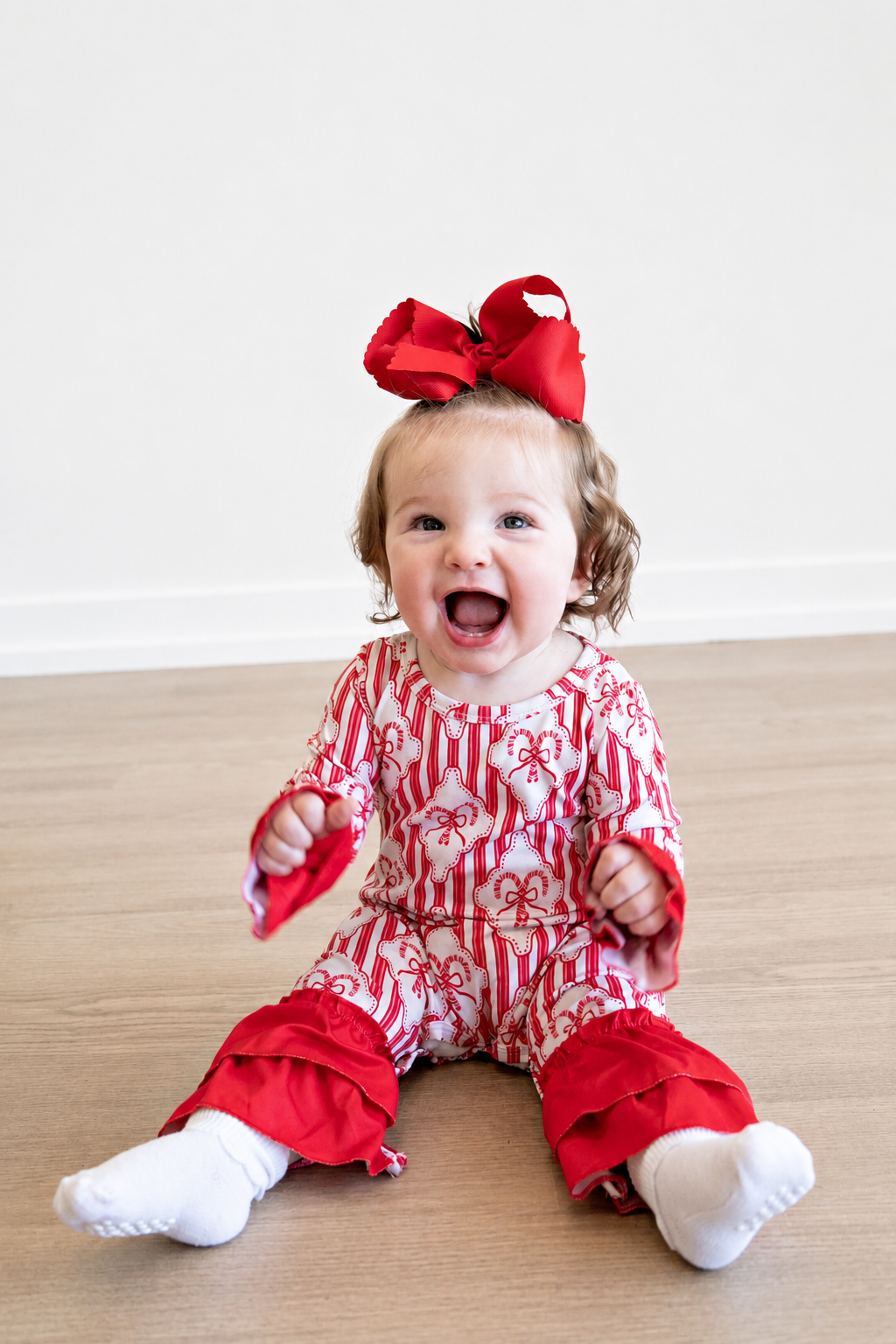 Candy Cane Stripes Baby Romper