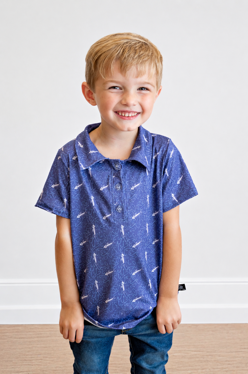 Hook 'Em Boy Collar Shirt
