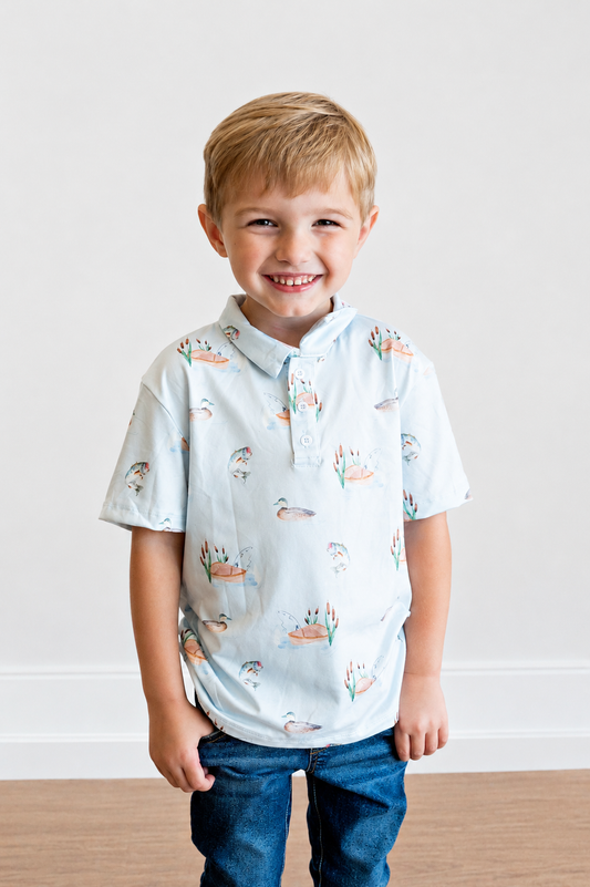 Boys Lake Day S/S Collar Shirt