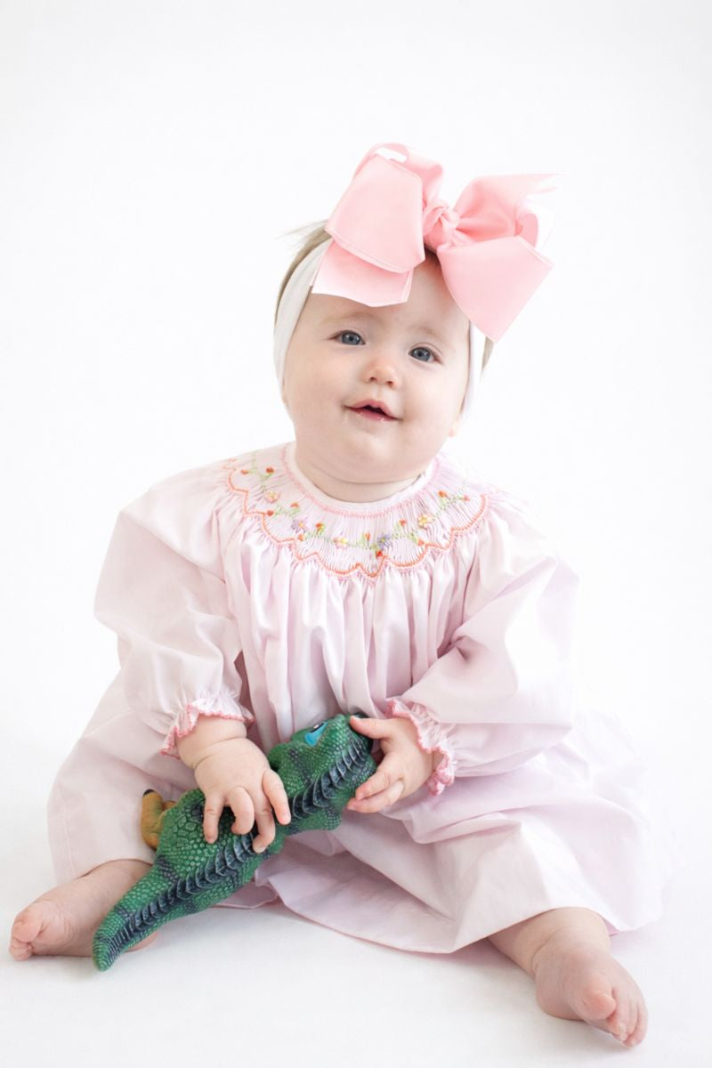 Dress with Floral Bishop Smocking