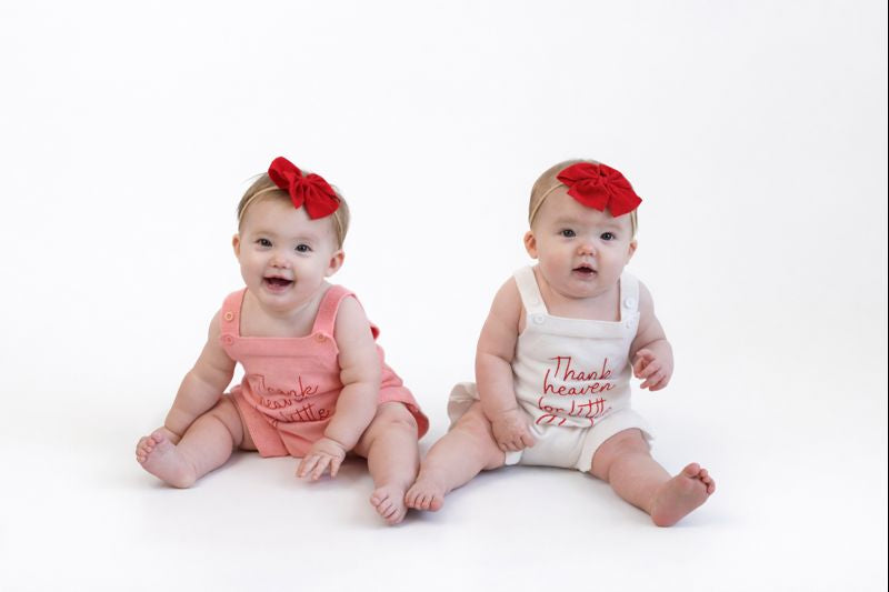 White Thank Heaven for Little Girls Romper