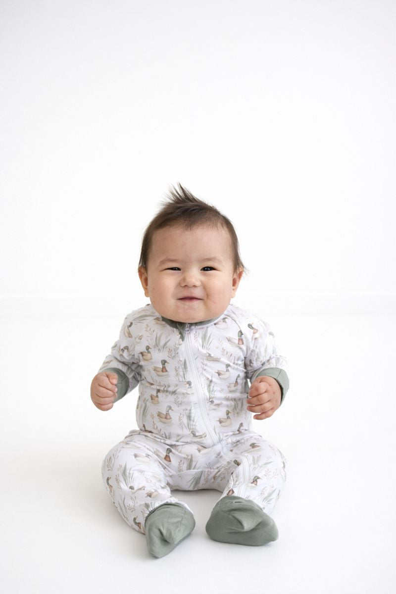 Mallard Print Bamboo Romper