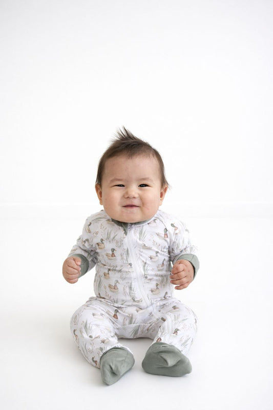 Mallard Print Bamboo Romper