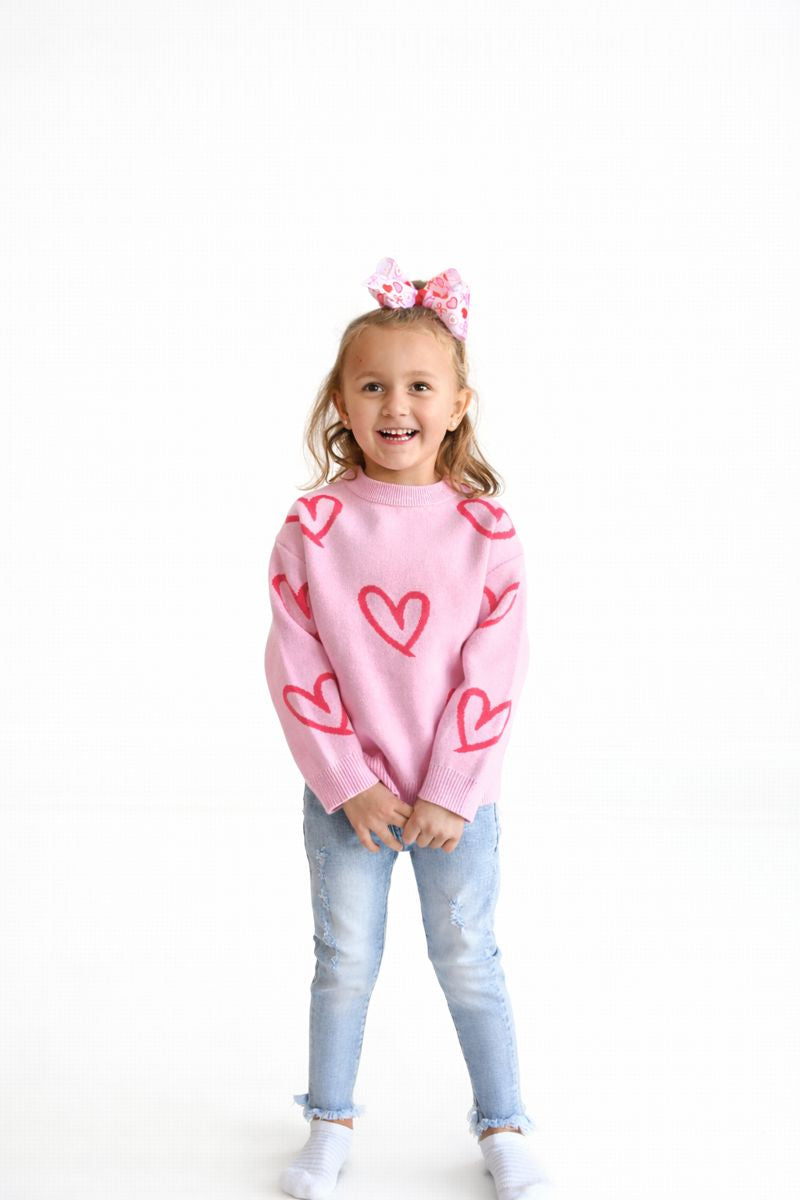 Pink Hearts Sweater